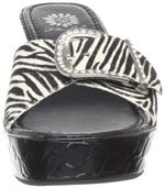Sandal i zebra kalveskind med hår